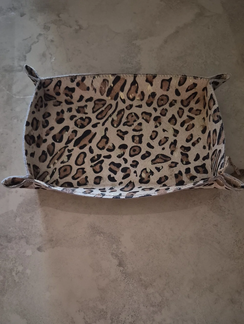 Neiman Marcus Leather Leopard Print Tray